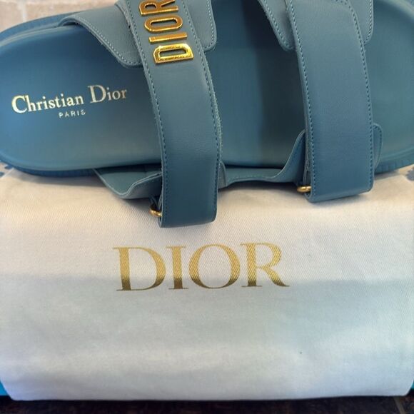 DIOR ACT DiorAct Dior-Act Lambskin Leather Dad Flat Sandals Shoe 38 NWT $1190 - Picture 7 of 9